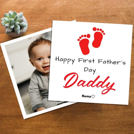 Gefeliciteerd met de eerste Vaderdag – gepersonali Feestdagenkaart
