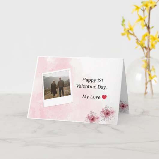 Gefeliciteerd met de eerste Valentijnsdag  Valenti Kaart (Gele Bloem)