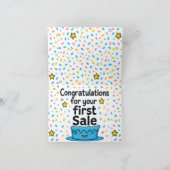 Gefeliciteerd met de eerste verkoop, grappige mini bedankkaart (Binnen)