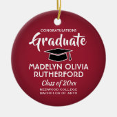 Gefeliciteerd met de foto van het Rode Afstuderen  Keramisch Ornament (Voorkant)