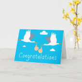 Gefeliciteerd met de geboorte Kaart (Boy Twins) (Gele Bloem)