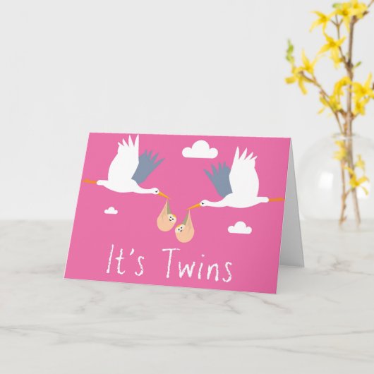 Gefeliciteerd met de geboorte Kaart (meisje tweeli (Gele Bloem)