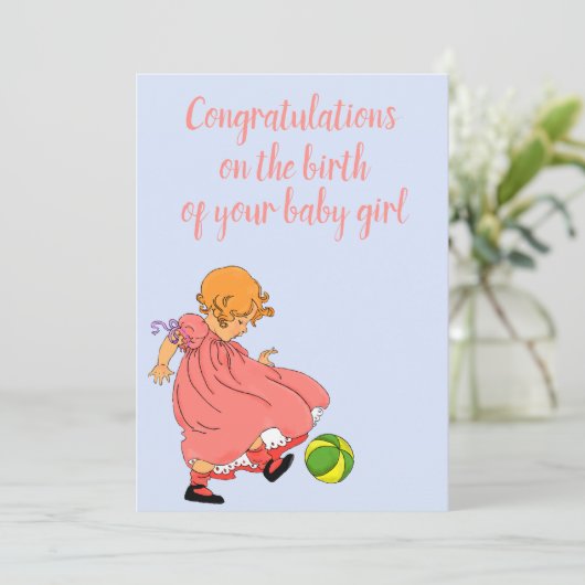 Gefeliciteerd met de geboorte van de dochter, Vint Aankondiging (Staand voorkant)