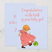 Gefeliciteerd met de geboorte van de dochter, Vint Aankondiging (Voorkant / Achterkant)