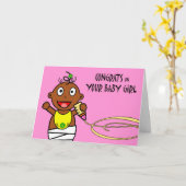 Gefeliciteerd met de geboorte van dochter, meisje kaart (Gele Bloem)