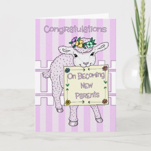 Gefeliciteerd met de geboorte van een baby meisje  kaart (Voorkant)