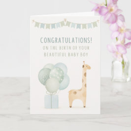 Gefeliciteerd met de geboorte van je baby jongen! kaart