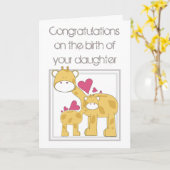 Gefeliciteerd met de geboorte van je dochter kaart (Gele Bloem)