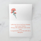 Gefeliciteerd met de geboorte van je dochter kaart (Binnen)