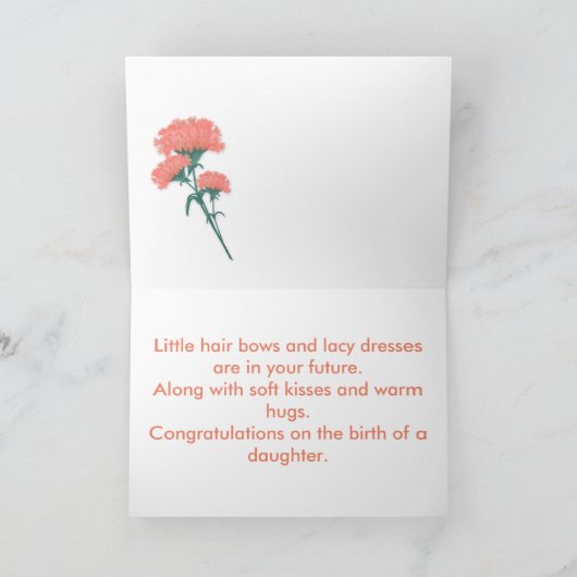 Gefeliciteerd met de geboorte van je dochter kaart (Binnen)