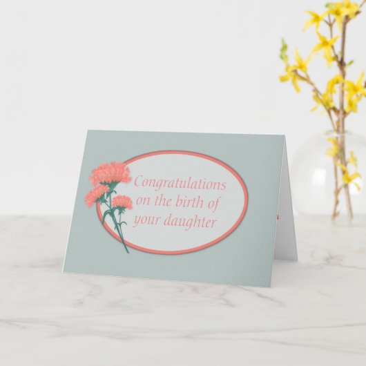 Gefeliciteerd met de geboorte van je dochter kaart (Gele Bloem)