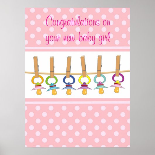 Gefeliciteerd met de geboorte van je nieuwe meisje poster (Voorkant)