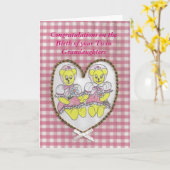 Gefeliciteerd met de geboorte van je tweelinggroot kaart (Gele Bloem)