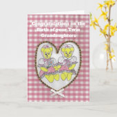 Gefeliciteerd met de geboorte van je tweelinggroot kaart (Gele Bloem)