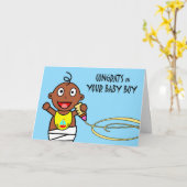 Gefeliciteerd met de geboorte van Son, Cute Baby B Kaart (Gele Bloem)