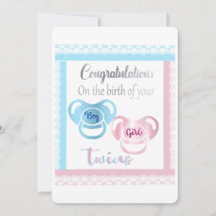 Gefeliciteerd met de geboorte van tweelingen! feestdagenkaart