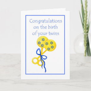 Gefeliciteerd met de geboorte van Twins Kaart