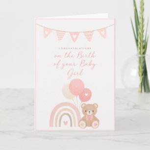 Gefeliciteerd met de geboorte van uw baby meisje! kaart