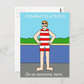 Gefeliciteerd met de Geweldige zwemtocht Briefkaart (Voorkant / Achterkant)