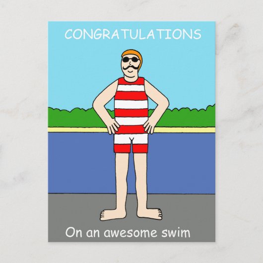 Gefeliciteerd met de Geweldige zwemtocht Briefkaart (Voorkant)