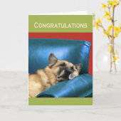 Gefeliciteerd met de goede Duitse herder Kaart (Gele Bloem)