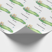 Gefeliciteerd met de golf baby cadeaupapier (Hoek)