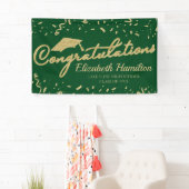 Gefeliciteerd met de gouden en groene Afstuderen b Spandoek (Insitu)