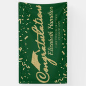 Gefeliciteerd met de gouden en groene Afstuderen b Spandoek (Verticaal)