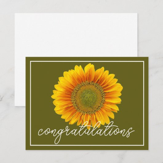 Gefeliciteerd met de groene achtergrond van de Yel Briefkaart (Voorkant / Achterkant)