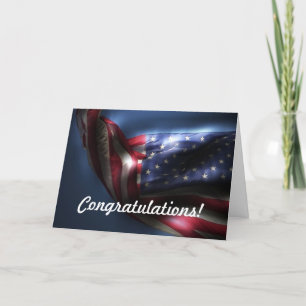 Gefeliciteerd met de groene Kaart! -American Flag Kaart