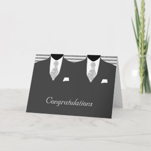 Gefeliciteerd met de heren Grooms Gray Wedding Kaart