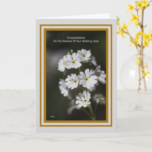 Gefeliciteerd met de hernieuwing van uw huwelijksb kaart (Gele Bloem)