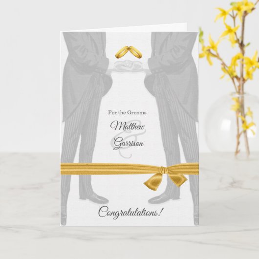 Gefeliciteerd met de homohuwelijk Twee bruidegoms  Kaart (Gele Bloem)