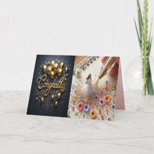 Gefeliciteerd met de ingevouwen uitnodigings-Kaart