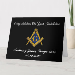 Gefeliciteerd met de installatie Master Mason Bedankkaart