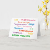 Gefeliciteerd met de Kaart in vele talen (Gele Bloem)