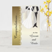 Gefeliciteerd met de Kaart van de Groom & Bride We (Gele Bloem)
