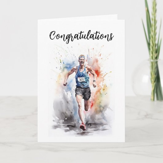 Gefeliciteerd met de kaart voor een marathonloper (Voorkant)