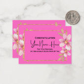 Gefeliciteerd met de kaarten van het baby shower. notitiekaartje (Voorkant / Achterkant in situ)