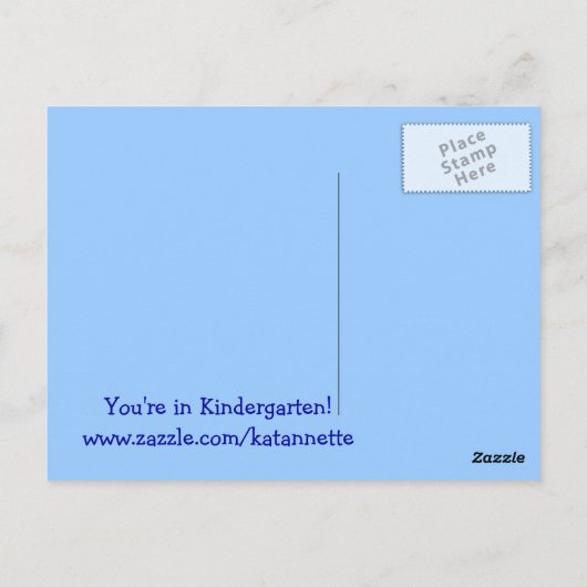 Gefeliciteerd met de kleuterschool. briefkaart (Achterkant)