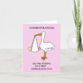 Gefeliciteerd met de komst van eerste kleindochter kaart (Voorkant)