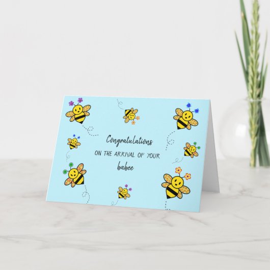 Gefeliciteerd met de komst van uw babykaart kaart (Voorkant)