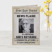 Gefeliciteerd met de krant voor de pensionering vo kaart (Gele Bloem)