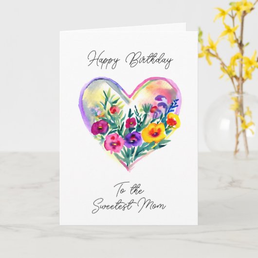 Gefeliciteerd met de liefste mama kaart (Gele Bloem)