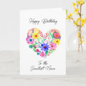 Gefeliciteerd met de liefste nichtje kaart (Gele Bloem)