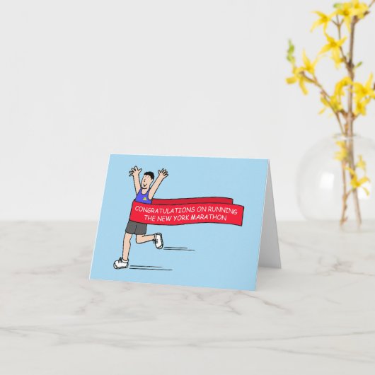 Gefeliciteerd met de marathon van New York Kaart (Gele Bloem)