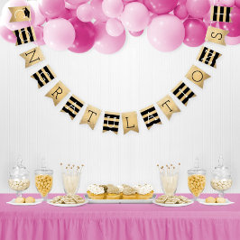Gefeliciteerd met de Modern Gold Graduation Party Vlaggetjes