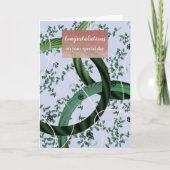 Gefeliciteerd met de moderne Floral Green Card Kaart (Voorkant)