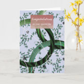 Gefeliciteerd met de moderne Floral Green Card Kaart (Gele Bloem)