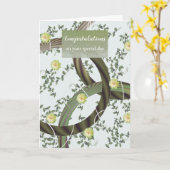 Gefeliciteerd met de moderne Floral Green Vines Ca Kaart (Gele Bloem)
